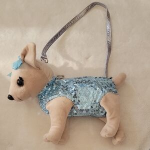 Poochie & Co Blue Sequin Stuffed Animal Dog Toy